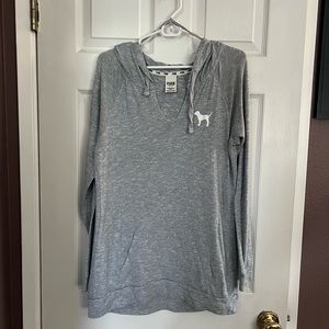 Victorias Secret PINK. Beachy tad oversized gray pullover.